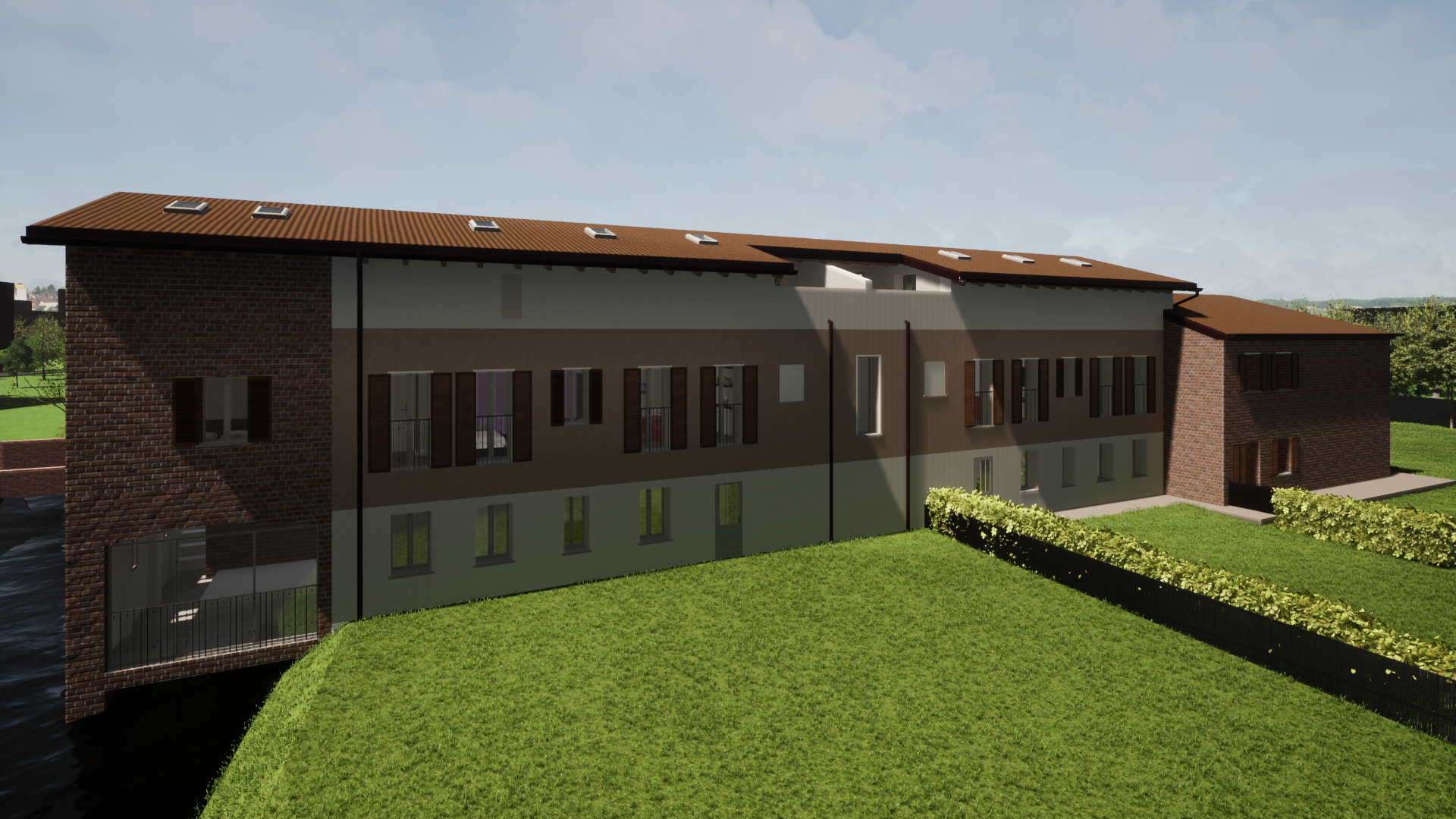 esterno casale ferrari render