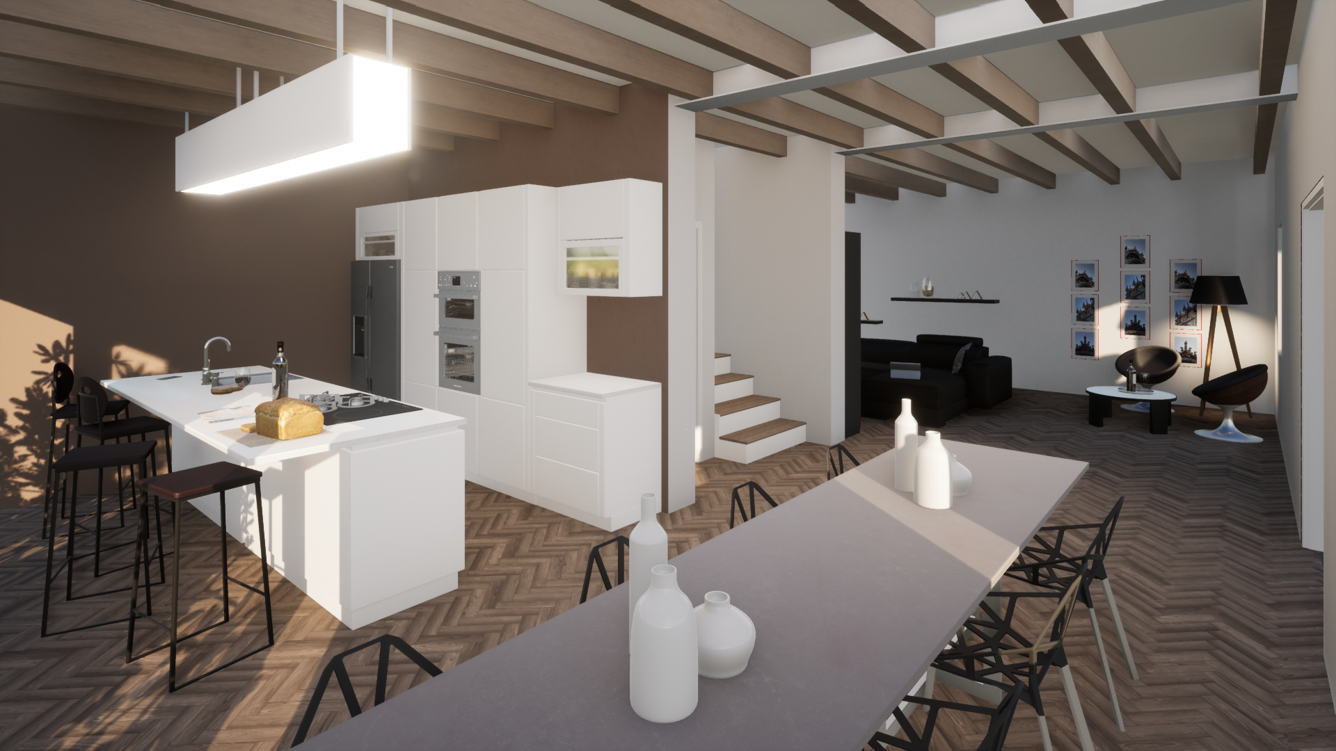 soggiorno e cucina casale ferrari